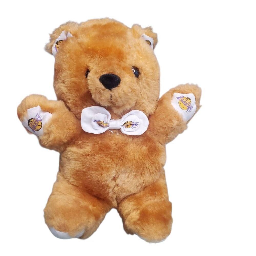 Vintage Los Angeles Lakers Pillow Pal Reversible Teddy Bear Basketball